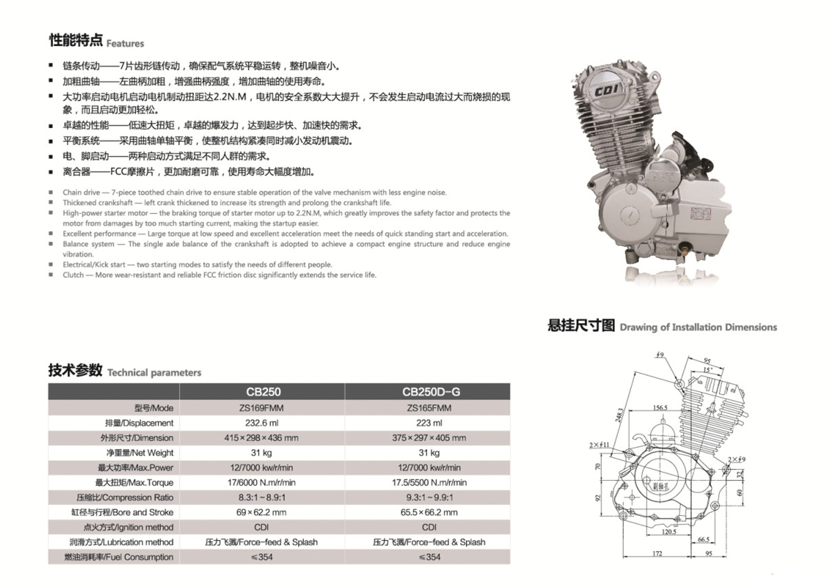 Motorcycle Engine CB250